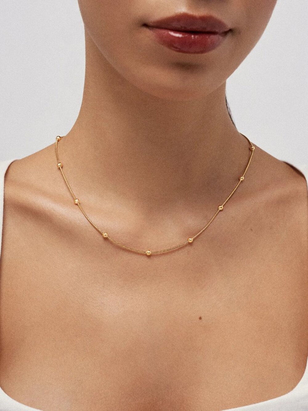 Gold PVD Orbit Necklace - 16" to 18" adjustable NWOT in bag